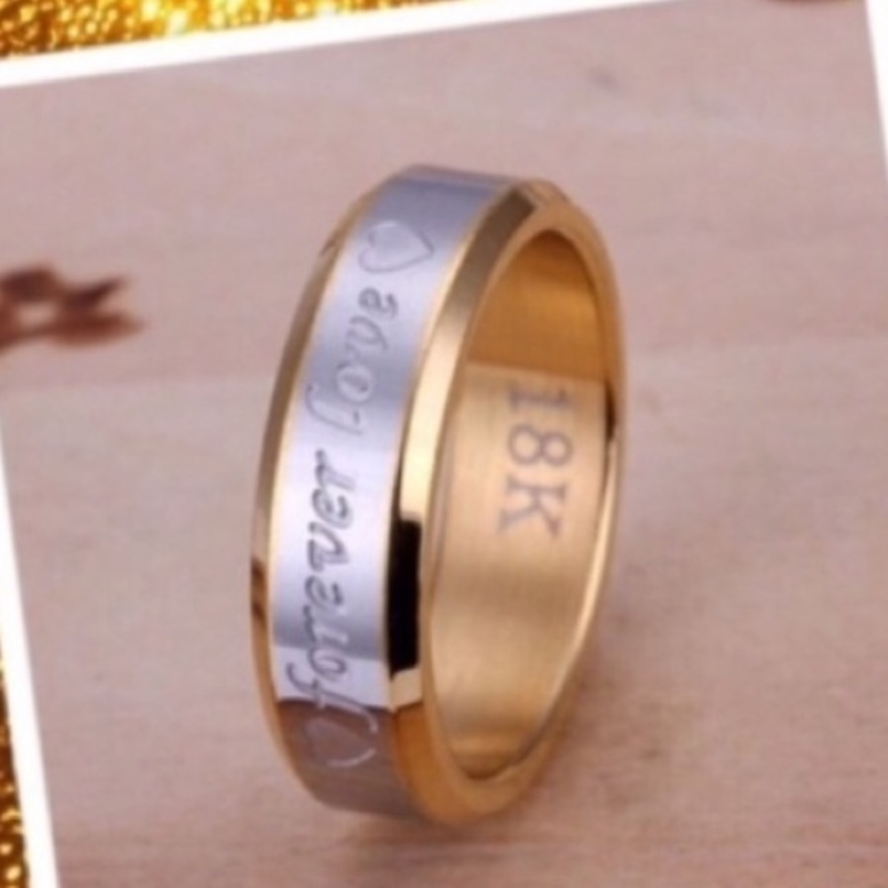 New 18K Gold  "FOREVER LOVE" Ring